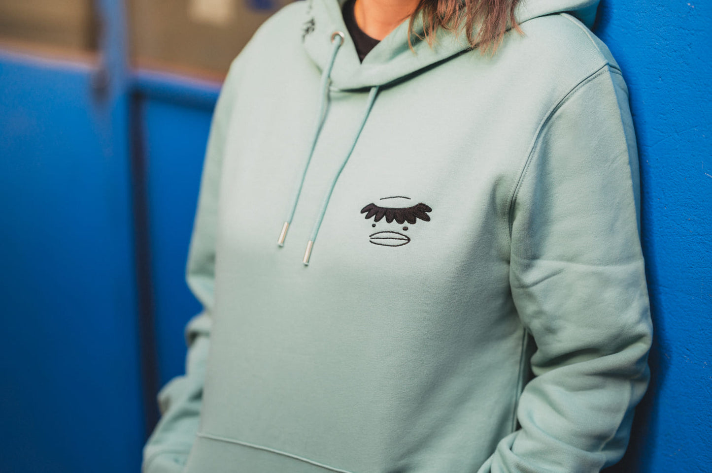 Hoodie Kappa bleu avec broderie