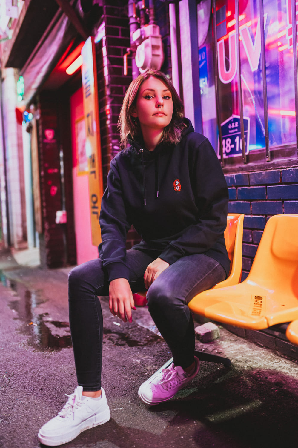Hoodie Lanterne noir Yoma shop